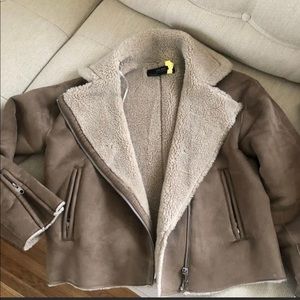 Zara teddy biker jacket size M